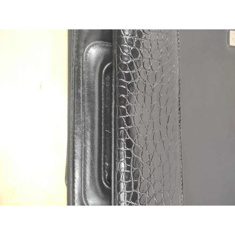 Vtg Franklin Covey 365 Planner 8.5 x 11 Black Faux Croc USA Zip Handles 7 Ring